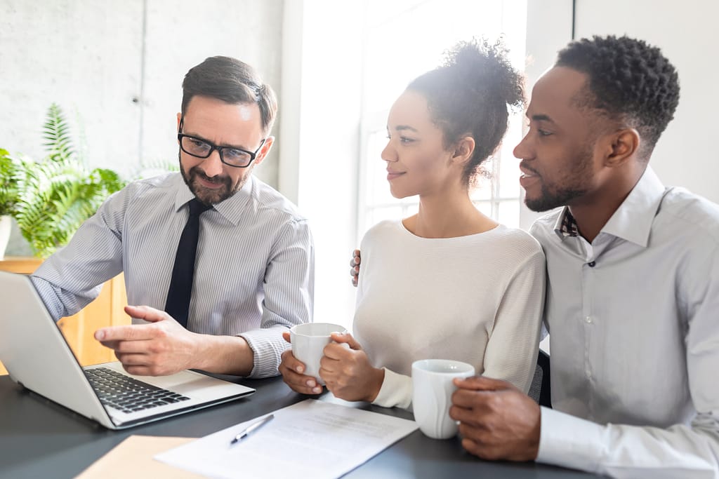 couple consults with advisor