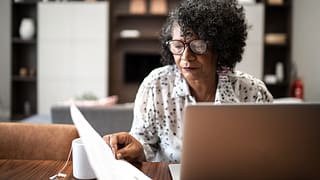 retiree reviewing finances