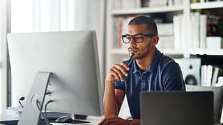 investor studying