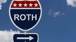 roth ira road sign gettyimages OmIei