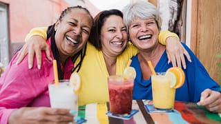 retired friends drinks hanging out