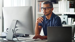 investor studying