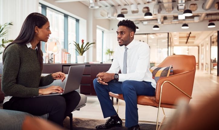 man and woman in job interview.width